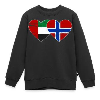 United Arab Emirates Norway Flag - Kids Premium Organic Sweatshirt - black - Front - AI Model Kid Female (0cm)