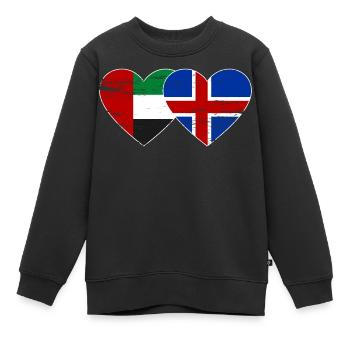 Vereinigte Arabische Emirate Island Flagge Herz - Kinder Premium Organic Sweatshirt - Schwarz - Vorne - AI Model Kid Female (0cm)