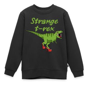 Seltsamer Tyrannosaurus Rex - Kinder Premium Organic Sweatshirt - Schwarz - Vorne - AI Model Kid Female (0cm)