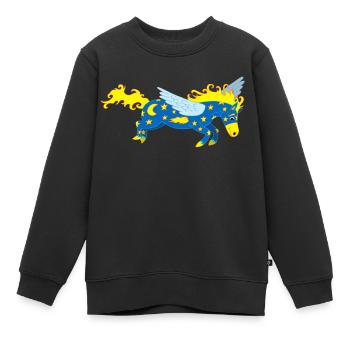 Pegasus-Pferd - Kinder Premium Organic Sweatshirt - Schwarz - Vorne - AI Model Kid Female (0cm)