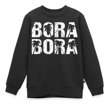 Bora Bora Palmen Pazifik Palmeninsel - Kinder Premium Organic Sweatshirt - Schwarz - Vorne - AI Model Kid Female (0cm)