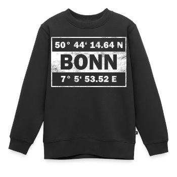 Bonn Koordinaten Stadt Bonn - Kinder Premium Organic Sweatshirt - Schwarz - Vorne - AI Model Kid Female (0cm)