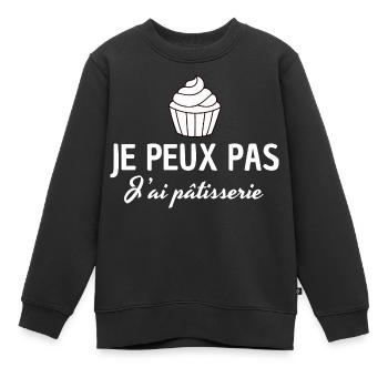 Ich kann kein Gebäck haben - Kinder Premium Organic Sweatshirt - Schwarz - Vorne - AI Model Kid Female (0cm)