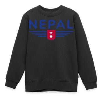 Nepal Design – Himalaya Abenteuer - Kinder Premium Organic Sweatshirt - Schwarz - Vorne - AI Model Kid Female (0cm)