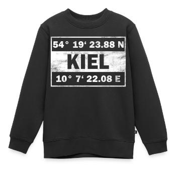 Kiel Koordinaten Hansestadt Kiel - Kinder Premium Organic Sweatshirt - Schwarz - Vorne - AI Model Kid Female (0cm)