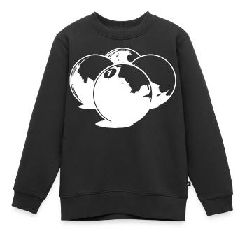 Dessin de boules de billard - Sweat Premium enfant bio - noir - Devant - AI Model Kid Female (0cm)
