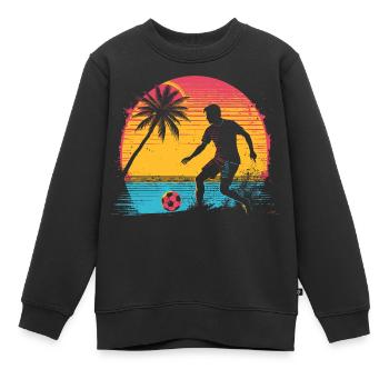Fußballspieler - Kinder Premium Organic Sweatshirt - Schwarz - Vorne - AI Model Kid Female (0cm)