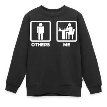 Figurine allumette d’échecs - Sweat Premium enfant bio - noir - Devant - AI Model Kid Female (0cm)