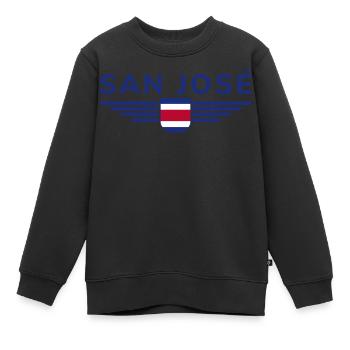 San José T-Shirt – Costa Rica Vibes - Kinder Premium Organic Sweatshirt - Schwarz - Vorne - AI Model Kid Female (0cm)