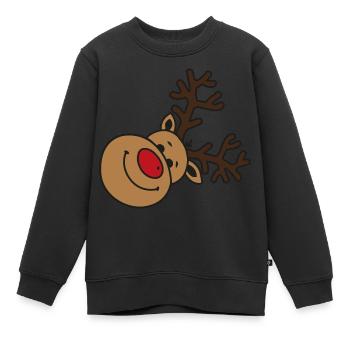 Renne heureux(Rudolph) - Sweat Premium enfant bio - noir - Devant - AI Model Kid Female (0cm)
