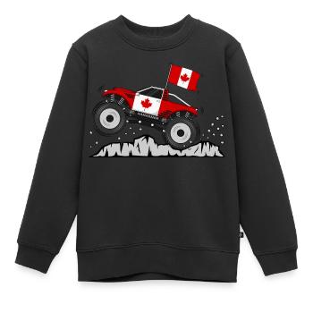 Monstertruck Kanada Flagge - Kinder Premium Organic Sweatshirt - Schwarz - Vorne - AI Model Kid Female (0cm)
