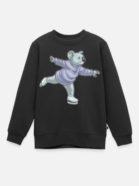 Koala Eislaufen Schlittschuhe - Kinder Premium Organic Sweatshirt - Schwarz