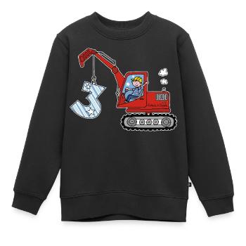 Bagger 3. Geburtstag - Kinder Premium Organic Sweatshirt - Schwarz - Vorne - AI Model Kid Female (0cm)