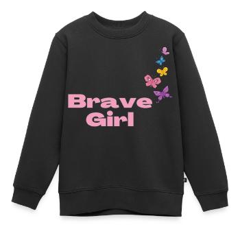 Brave Girl with Butterflies - Kids Premium Organic Sweatshirt - black - Front - AI Model Kid Female (0cm)