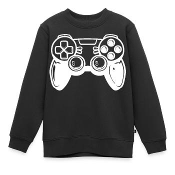 Manette de jeux vidéo - Sweat Premium enfant bio - noir - Devant - AI Model Kid Female (0cm)
