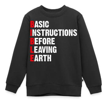 Instructions de base avant de quitter la Terre - Sweat Premium enfant bio - noir - Devant - AI Model Kid Female (0cm)