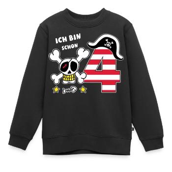 4. Geburtstag Jungen Geschenkidee Pirat - Kinder Premium Organic Sweatshirt - Schwarz - Vorne - AI Model Kid Female (0cm)