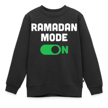 Ramadan Mode On - Kids Premium Organic Sweatshirt - black - Front - AI Model Kid Female (0cm)