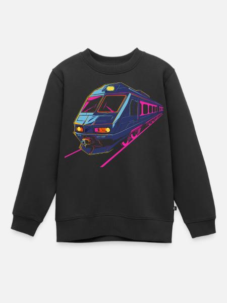 Zug Retro - Kinder Premium Organic Sweatshirt - Schwarz