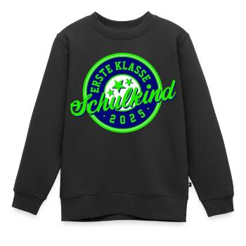 SCHULKIND 2025 - EINSCHULUNG - ERSTER SCHULTAG - Kinder Premium Organic Sweatshirt - Schwarz - Vorne - AI Model Kid Female (0cm)