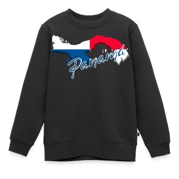 Flagge von Panama, Karte Flagge von Panama - Kinder Premium Organic Sweatshirt - Schwarz - Vorne - AI Model Kid Female (0cm)