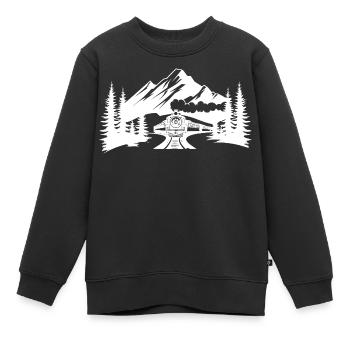 Chemin de fer - Sweat Premium enfant bio - noir - Devant - AI Model Kid Female (0cm)