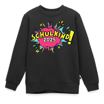 Schulkind 2025 - cooles Einschulungs-Shirt Comic - Kinder Premium Organic Sweatshirt - Schwarz - Vorne - AI Model Kid Female (0cm)