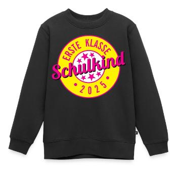 ERSTE KLASSE SCHULKIND 2025 - EINSCHULUNG 2025 - Kinder Premium Organic Sweatshirt - Schwarz - Vorne - AI Model Kid Female (0cm)