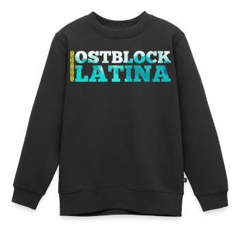 Ostblock Latina Kasachin Kasachstan Geschenk - Kinder Premium Organic Sweatshirt - Schwarz - Vorne - AI Model Kid Female (0cm)