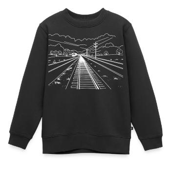 Chemin de fer - Sweat Premium enfant bio - noir - Devant - AI Model Kid Female (0cm)