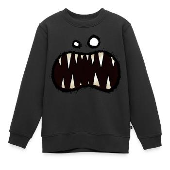 aaargh 02 Bouche de monstre - Sweat Premium enfant bio - noir - Devant - AI Model Kid Female (0cm)