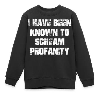 Je suis connu pour crier des blasphèmes - Sweat Premium enfant bio - noir - Devant - AI Model Kid Female (0cm)