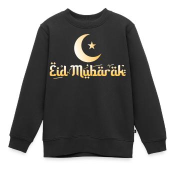 Eid Mubarak - Kids Premium Organic Sweatshirt - black - Front - AI Model Kid Female (0cm)