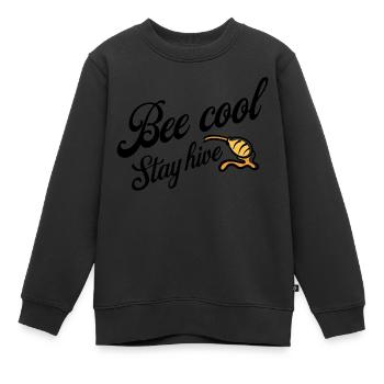 Bienen und Honig - Bee Cool Stay Hive - Kinder Premium Organic Sweatshirt - Schwarz - Vorne - AI Model Kid Female (0cm)