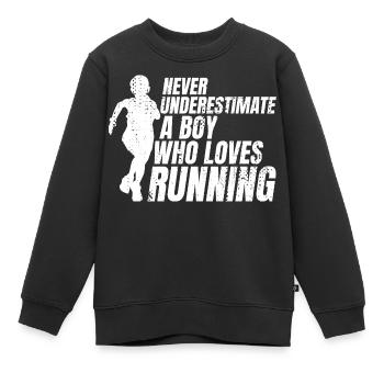 Lustiger Läufer Junge - Kinder Premium Organic Sweatshirt - Schwarz - Vorne - AI Model Kid Female (0cm)