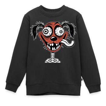 Chien idiot - Sweat Premium enfant bio - noir - Devant - AI Model Kid Female (0cm)