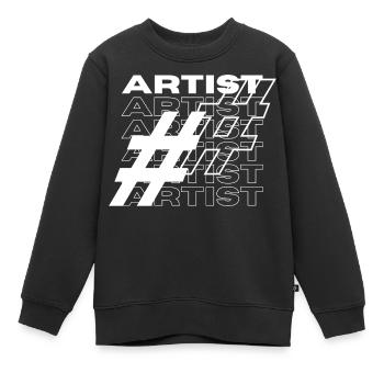 Künstler Hashtag Typografie - Kinder Premium Organic Sweatshirt - Schwarz - Vorne - AI Model Kid Female (0cm)