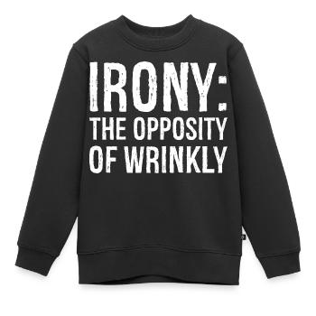 L’ironie, l’opposition des rides - Sweat Premium enfant bio - noir - Devant - AI Model Kid Female (0cm)