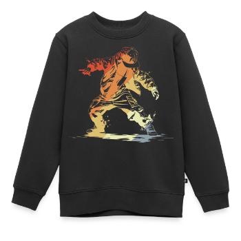 B-Boy Rétro - Sweat Premium enfant bio - noir - Devant - AI Model Kid Female (0cm)