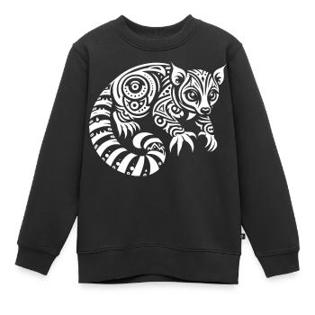Kinkajou tribal - Sweat Premium enfant bio - noir - Devant - AI Model Kid Female (0cm)