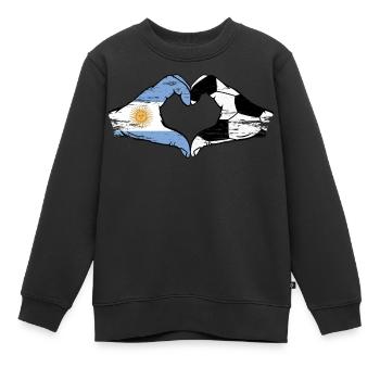 Argentine Football Drapeau Mains Coeur Forme utilisation - Sweat Premium enfant bio - noir - Devant - AI Model Kid Female (0cm)