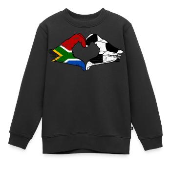 Südafrika Fussball Flagge Hände Herzform used - Kinder Premium Organic Sweatshirt - Schwarz - Vorne - AI Model Kid Female (0cm)