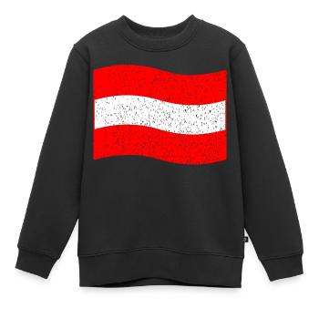 Drapeau vintage de l’Autriche - Sweat Premium enfant bio - noir - Devant - AI Model Kid Female (0cm)