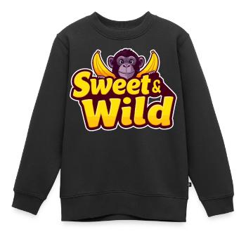 Doux et sauvage - Sweat Premium enfant bio - noir - Devant - AI Model Kid Female (0cm)