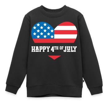 Joyeux 4 juillet - Sweat Premium enfant bio - noir - Devant - AI Model Kid Female (0cm)