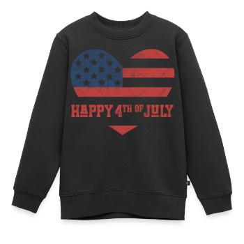 Joyeux 4 juillet - Sweat Premium enfant bio - noir - Devant - AI Model Kid Female (0cm)