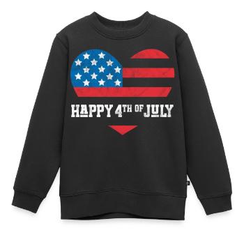 Joyeux 4 juillet - Sweat Premium enfant bio - noir - Devant - AI Model Kid Female (0cm)