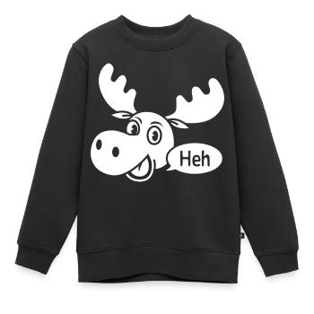 Amüsierter Elch - Kinder Premium Organic Sweatshirt - Schwarz - Vorne - AI Model Kid Female (0cm)