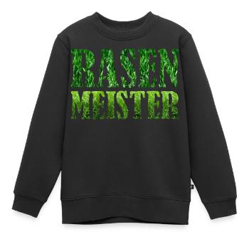 Rasenmeister Rasen mähen Garten Platzwart Fußball - Kinder Premium Organic Sweatshirt - Schwarz - Vorne - AI Model Kid Female (0cm)