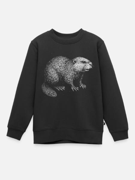 Ein Biber - Kinder Premium Organic Sweatshirt - Schwarz